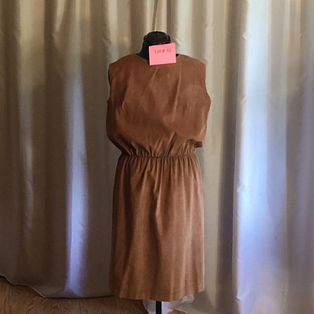 Hand made sleeveless jumper dress in tan corduroy from probably the 1960’s